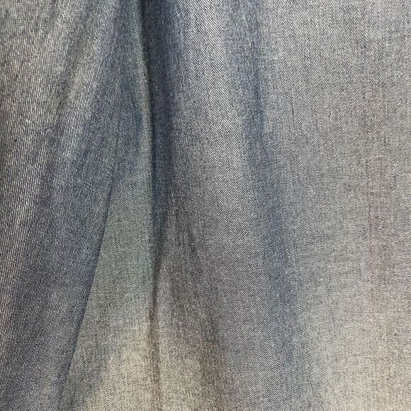 Vintage Embroidered Shirt Denim Blue Plaid Collar Button Front Long Sleeve XL - Picture 13 of 16